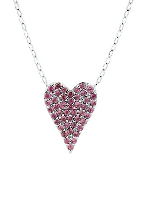 Belk & Co. Lab Created Pink Sapphire Necklace