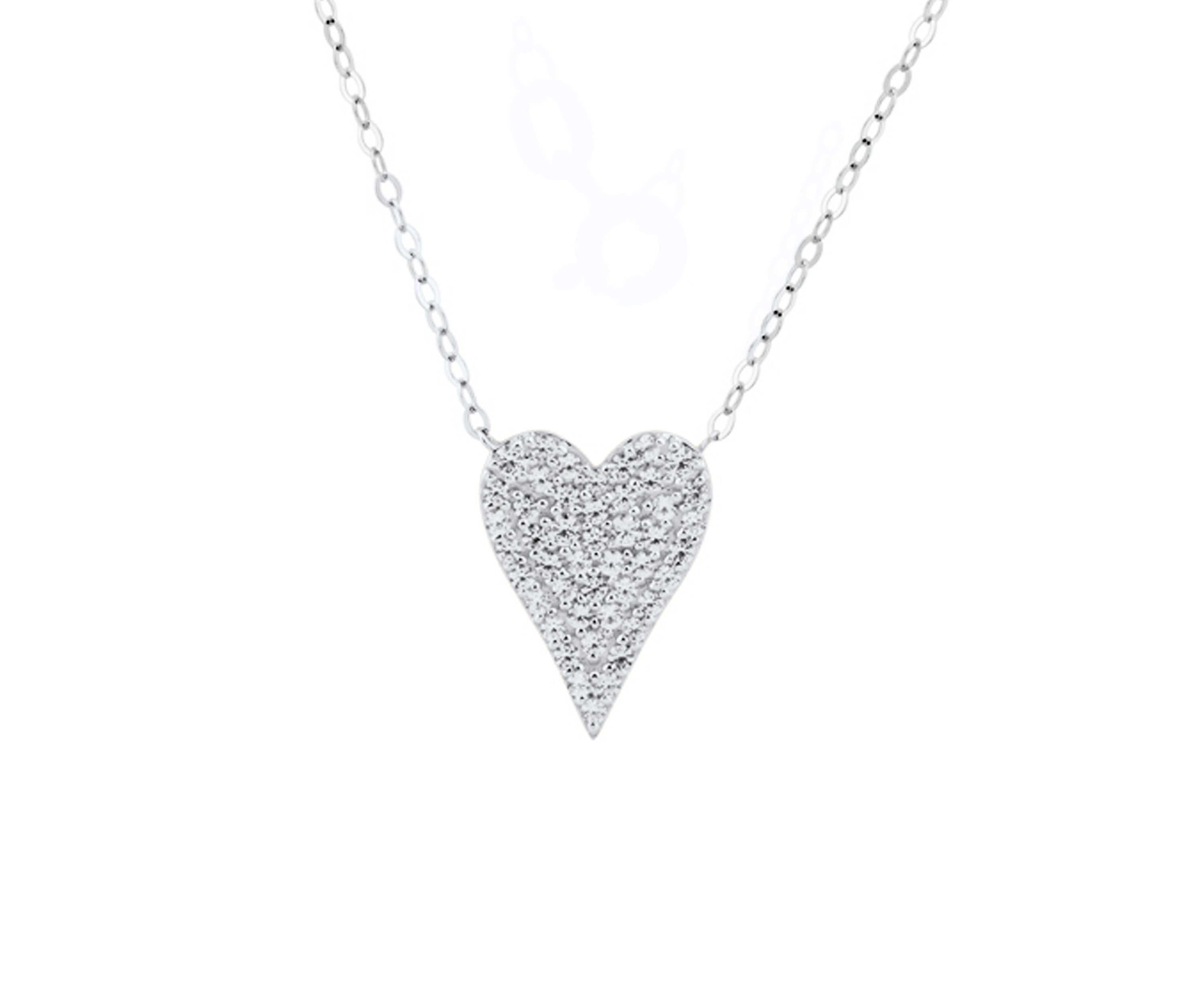 Lab Created White Sapphire Necklace in Sterling Silver