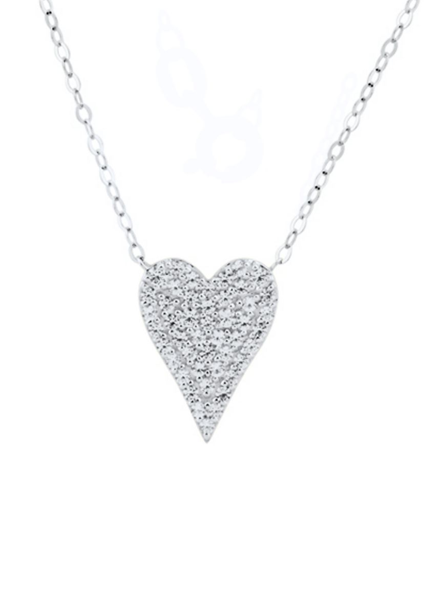 Lab Created White Sapphire Necklace in Sterling Silver
