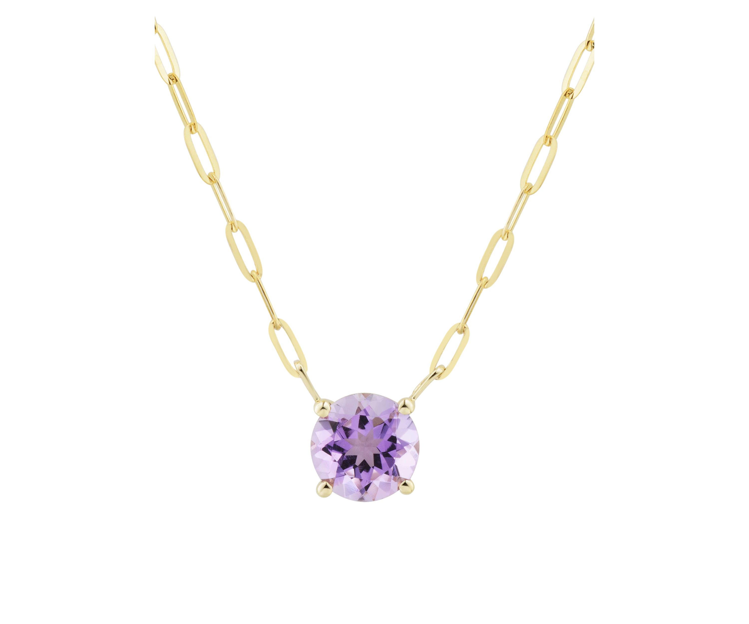 Amethyst Necklace in 10K Yellow Gold