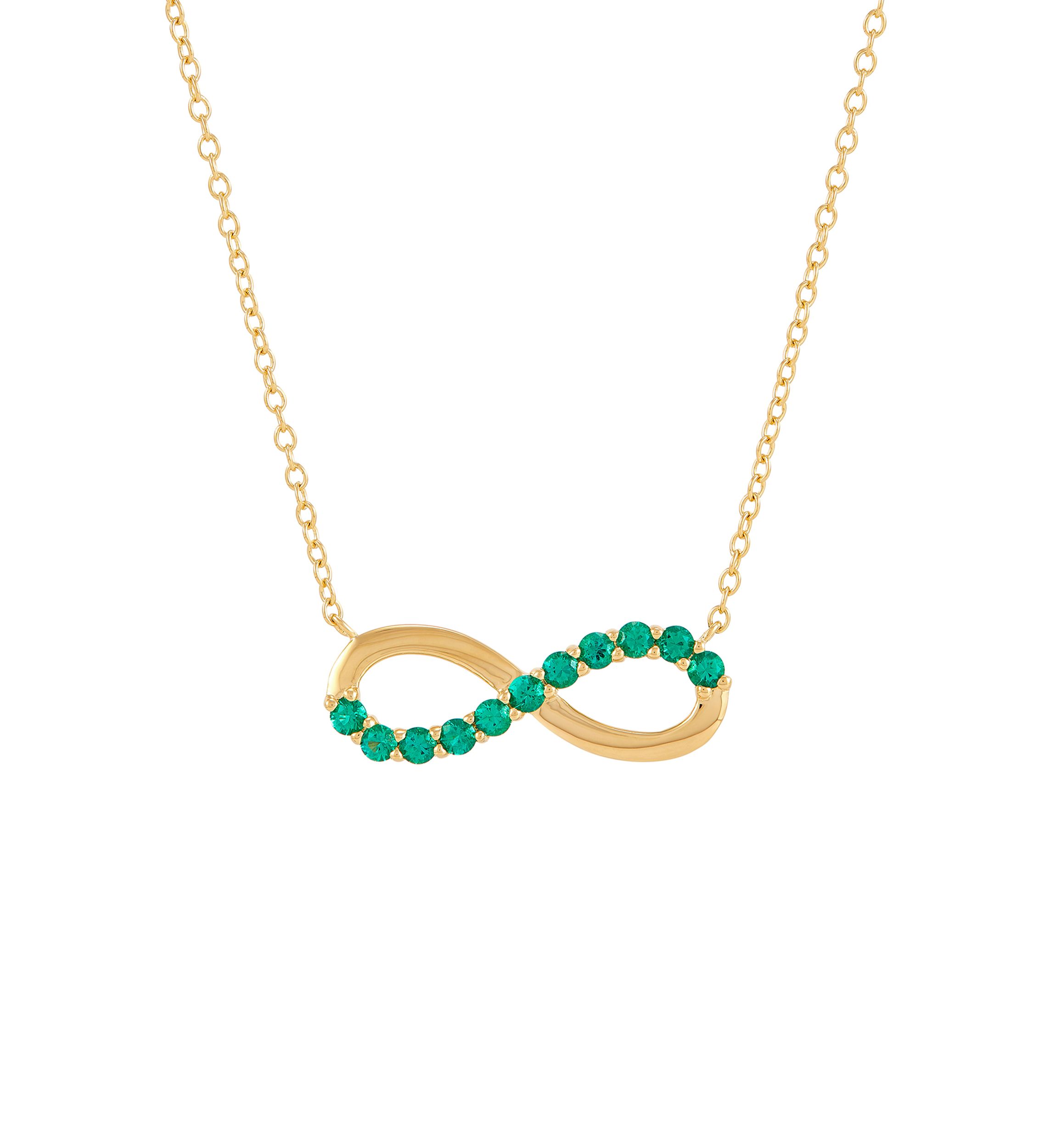 Lab Created Emerald Infinity Necklace in Gold Over Sterling Silver