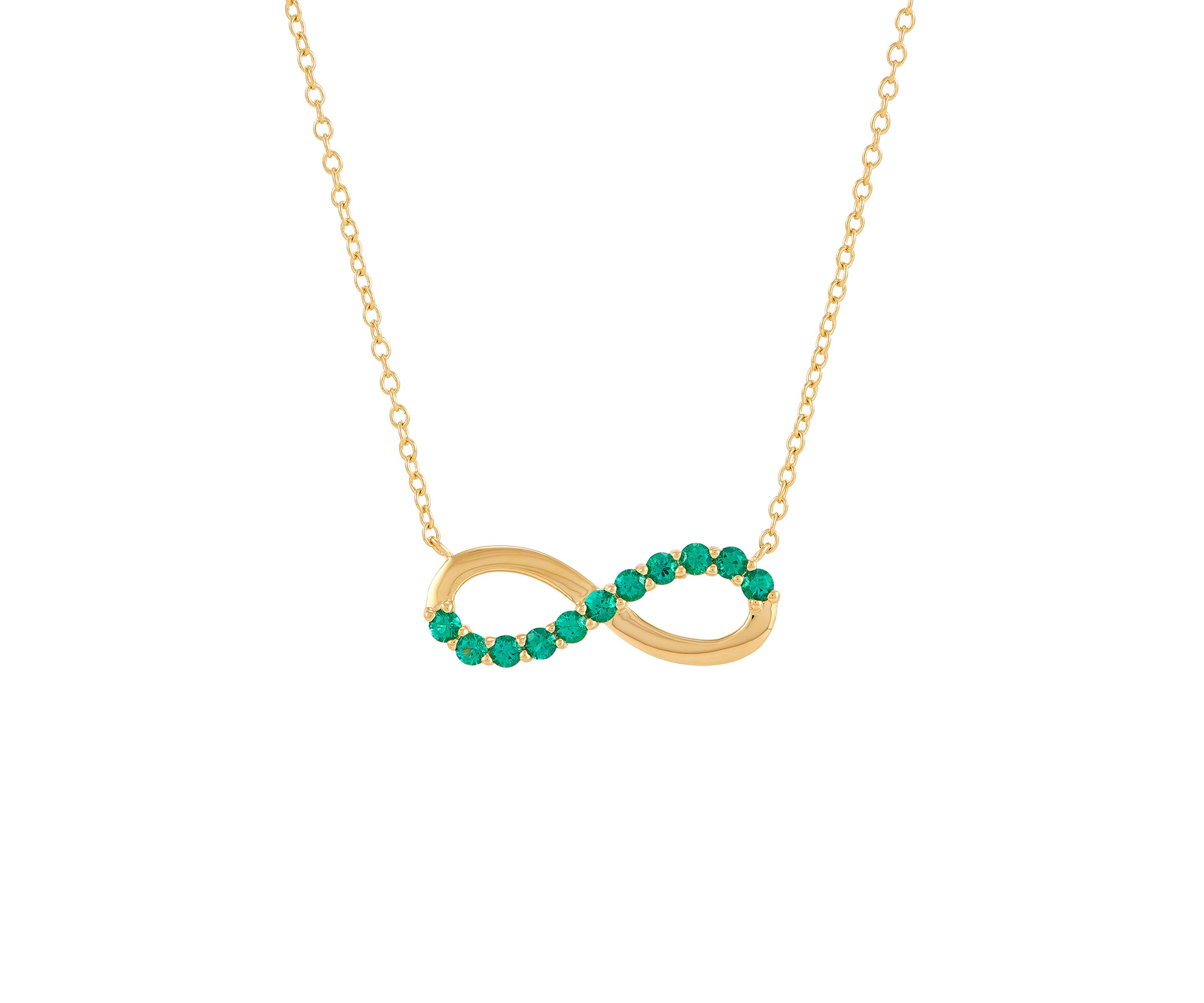 Lab Created Emerald Infinity Necklace in Gold Over Sterling Silver