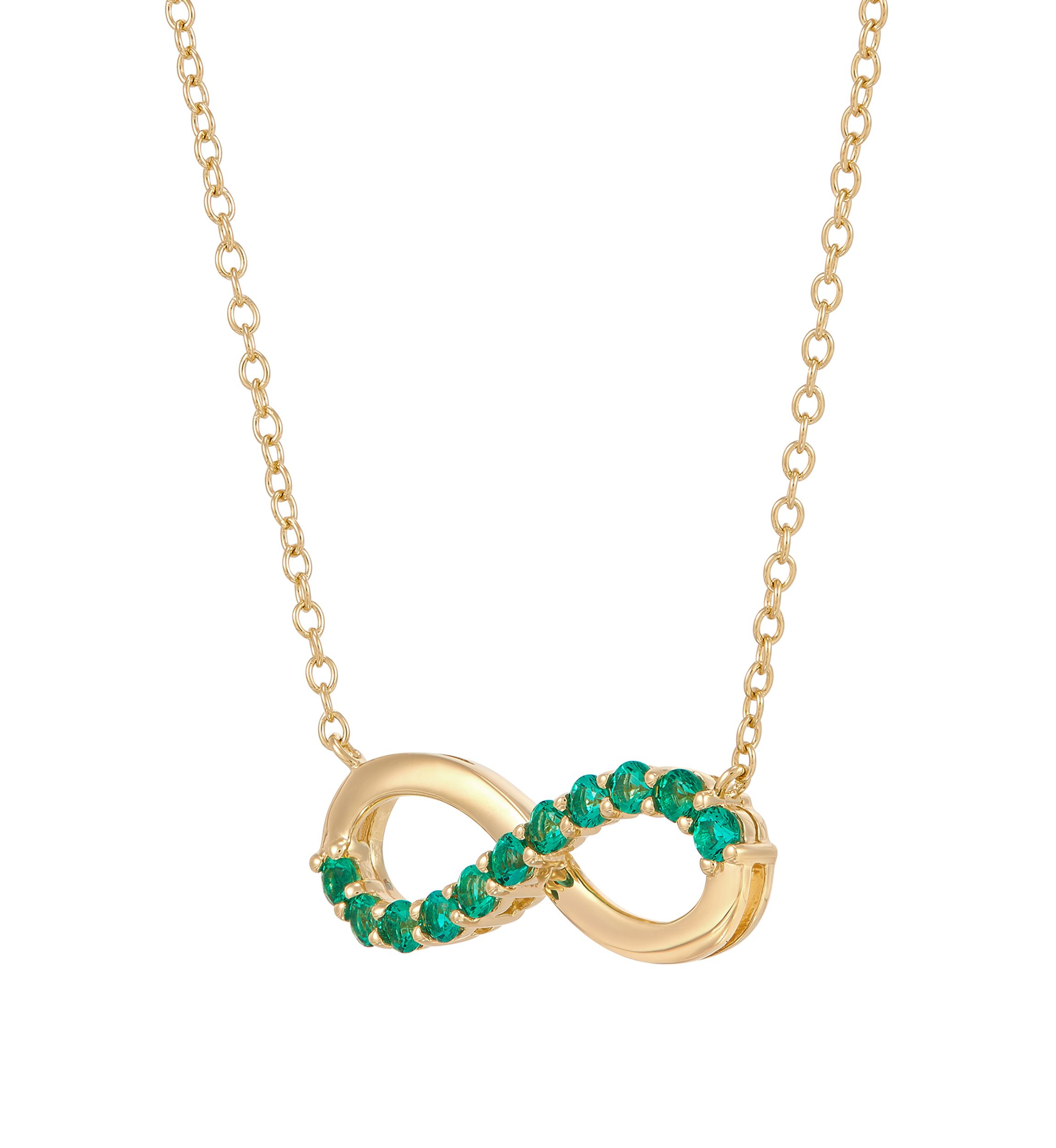 Lab Created Emerald Infinity Necklace in Gold Over Sterling Silver