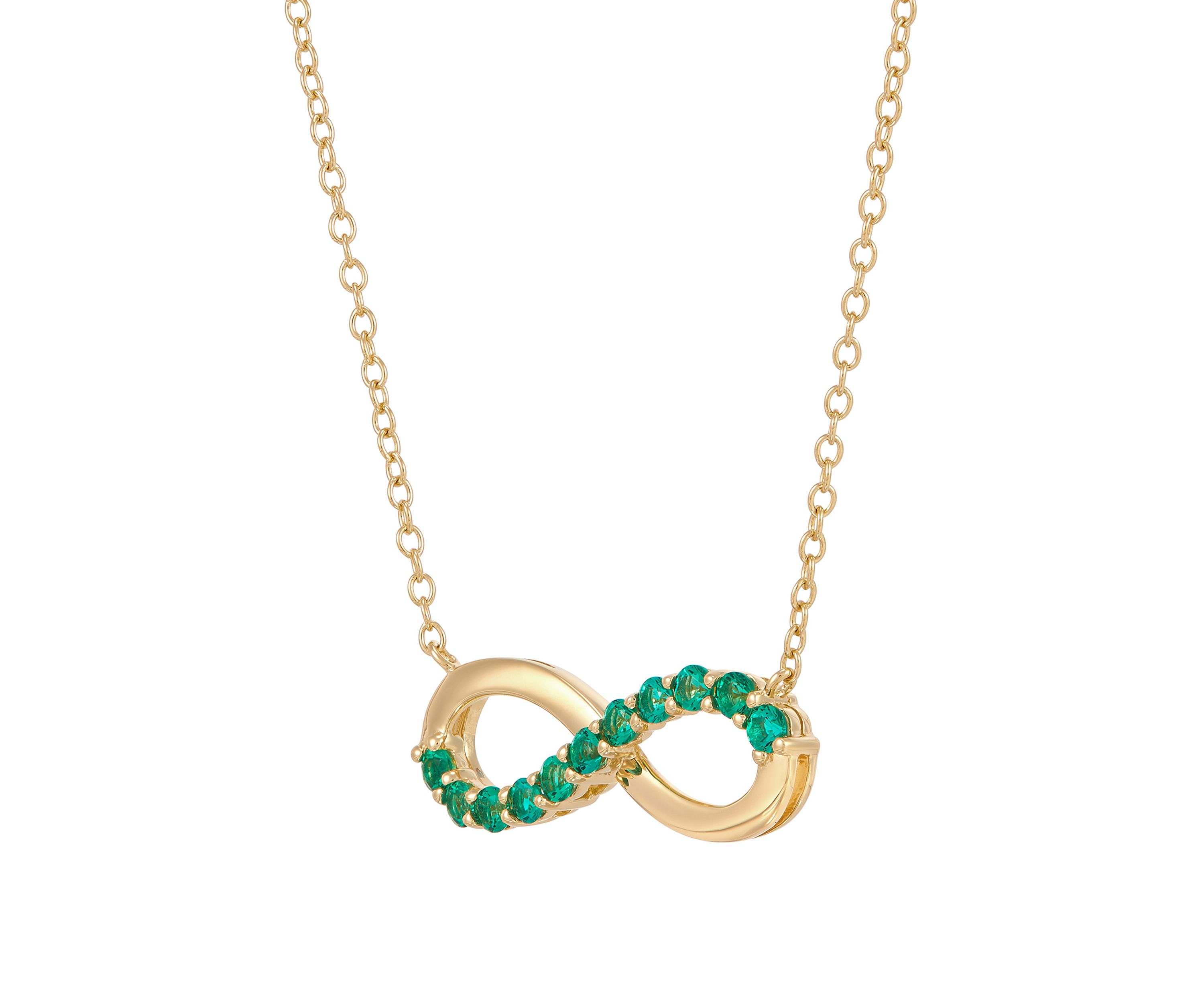 Lab Created Emerald Infinity Necklace in Gold Over Sterling Silver