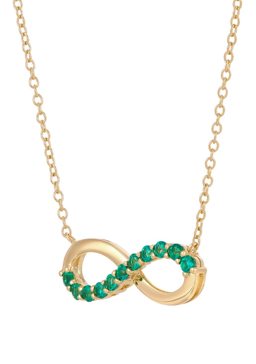 Lab Created Emerald Infinity Necklace in Gold Over Sterling Silver