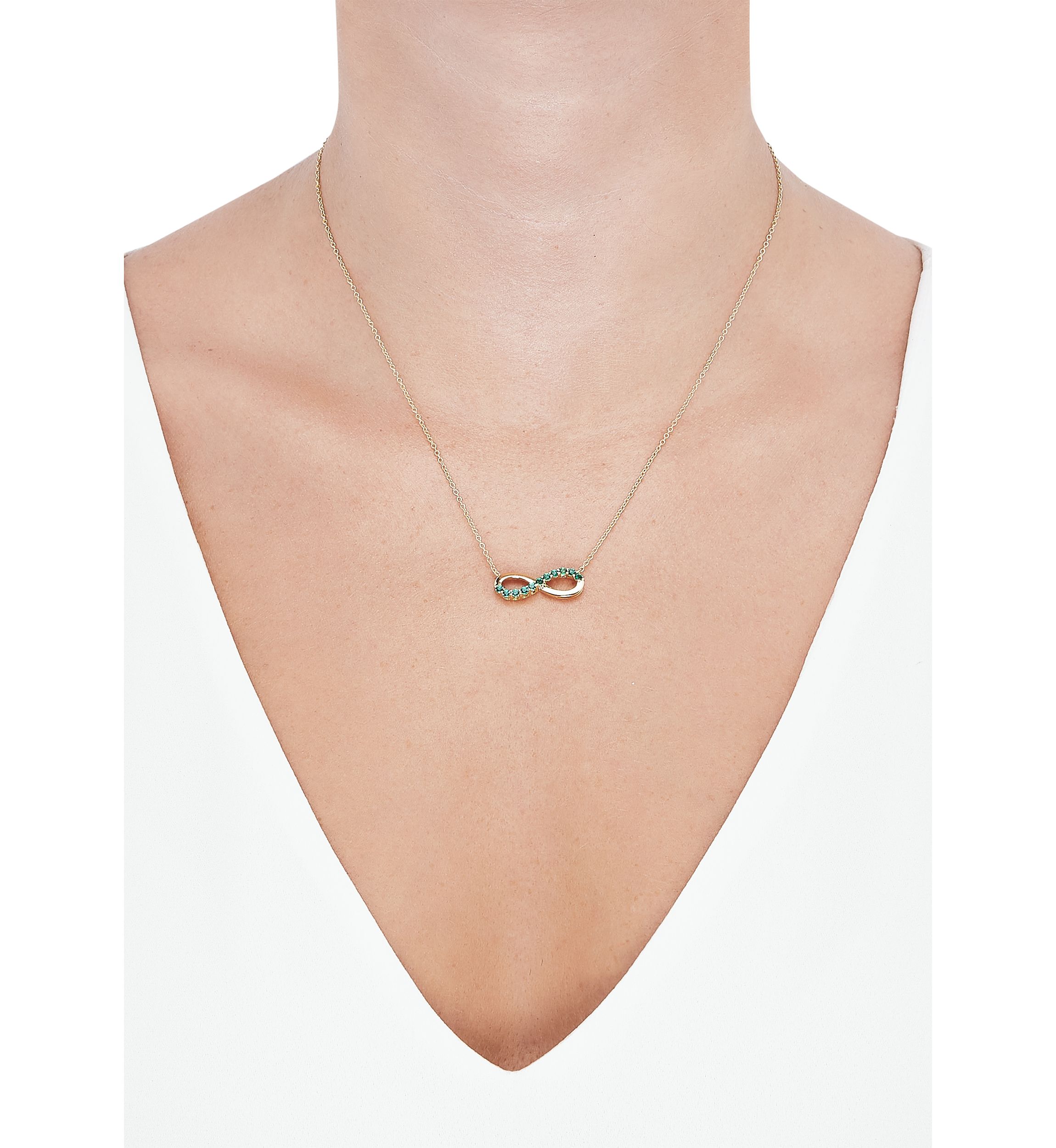Lab Created Emerald Infinity Necklace in Gold Over Sterling Silver