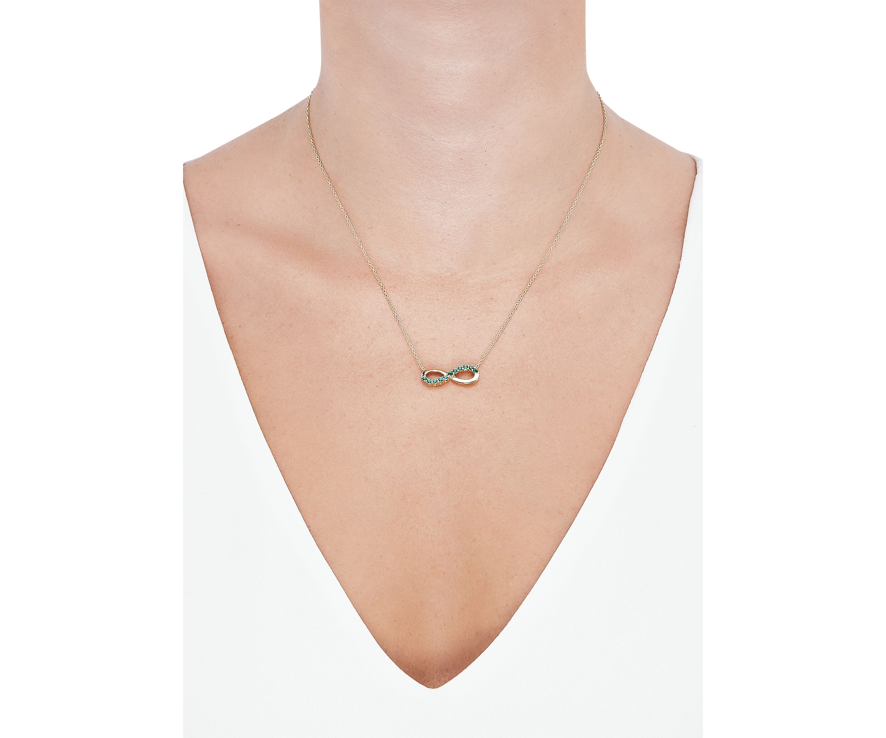 Lab Created Emerald Infinity Necklace in Gold Over Sterling Silver