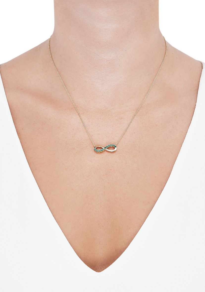 Lab Created Emerald Infinity Necklace in Gold Over Sterling Silver