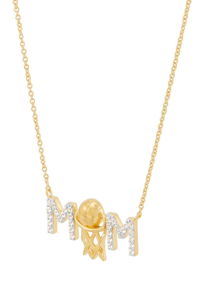 Lab Created Created White Sapphire Mom Necklace in Sterling Silver