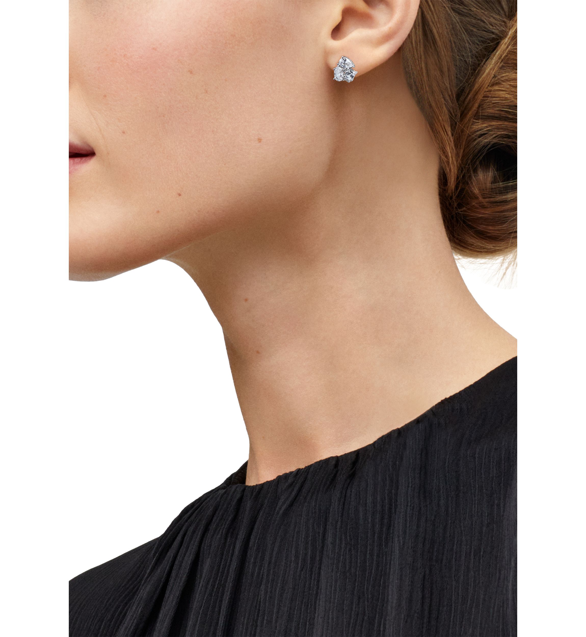 Lab Grown White Sapphire Stud Earrings in Sterling Silver