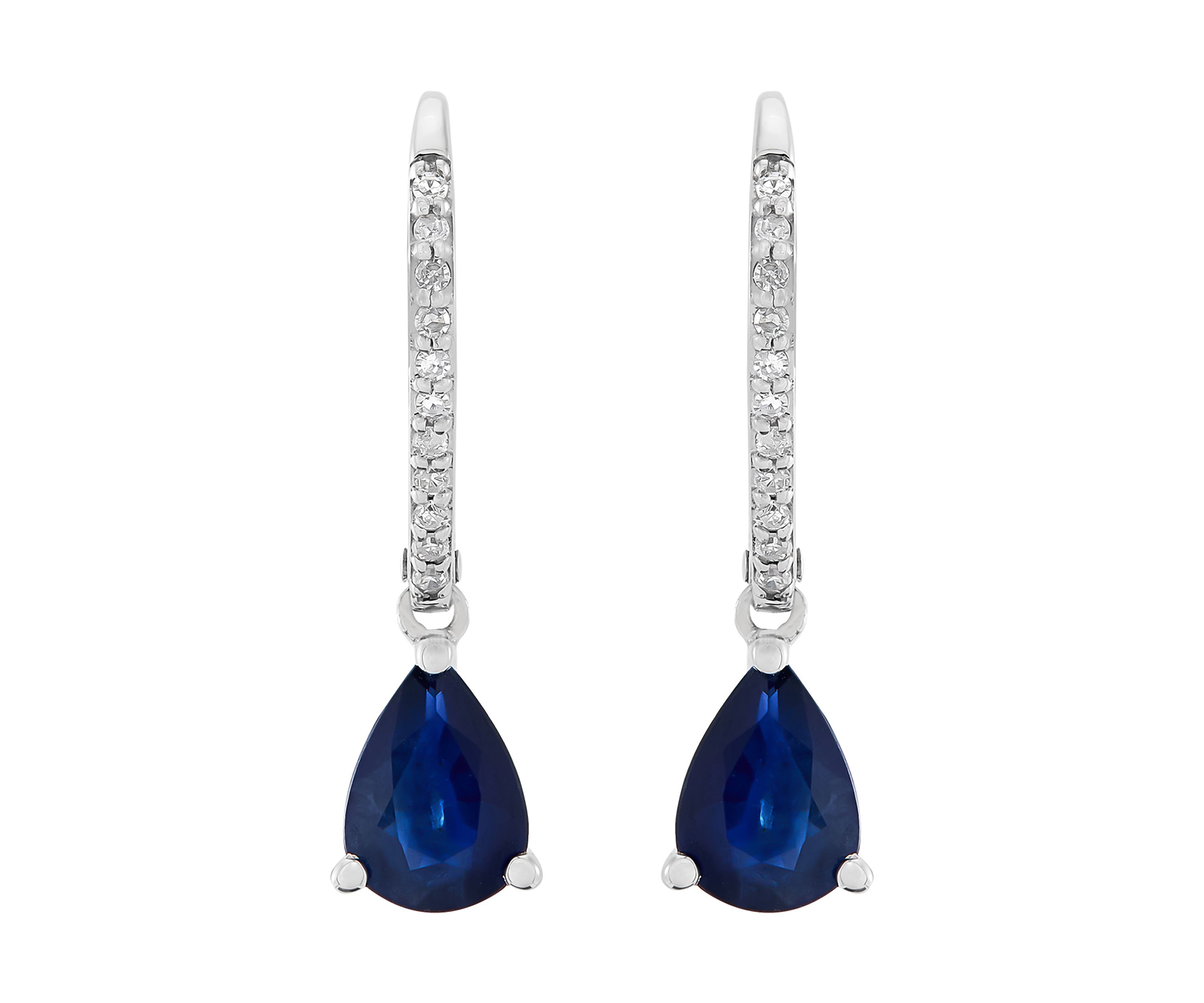 Sapphire and 1/10 ct. t.w. Diamond Earrings in 10K White Gold