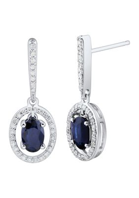 Belk & Co 2.21 ct. t.w. Sapphire and Diamond Earrings in 10K White Gold