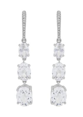 Belk & Co 1/10 Ct. T.w. Diamond And Lab Created White Sapphire Earrings In Sterling Silver