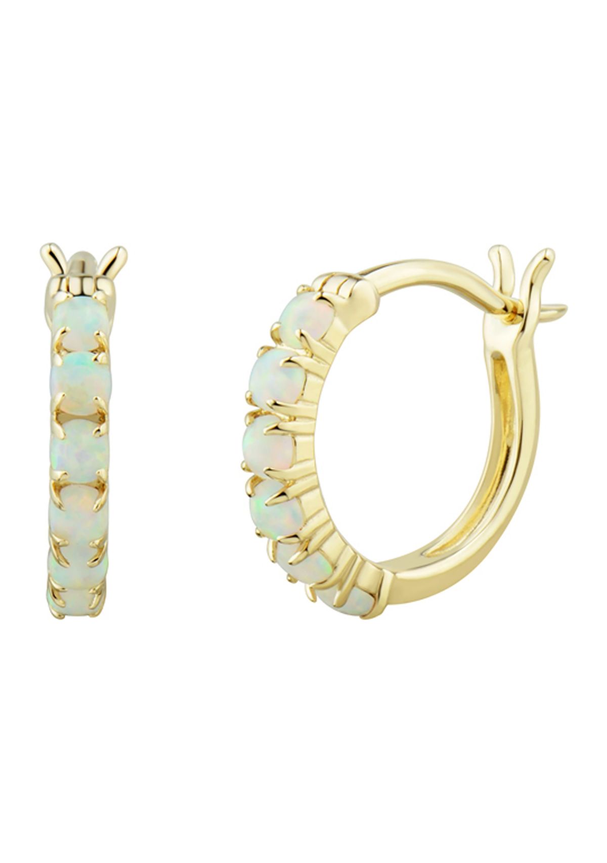 Lab Created Opal Earrings in 10K Yellow Gold