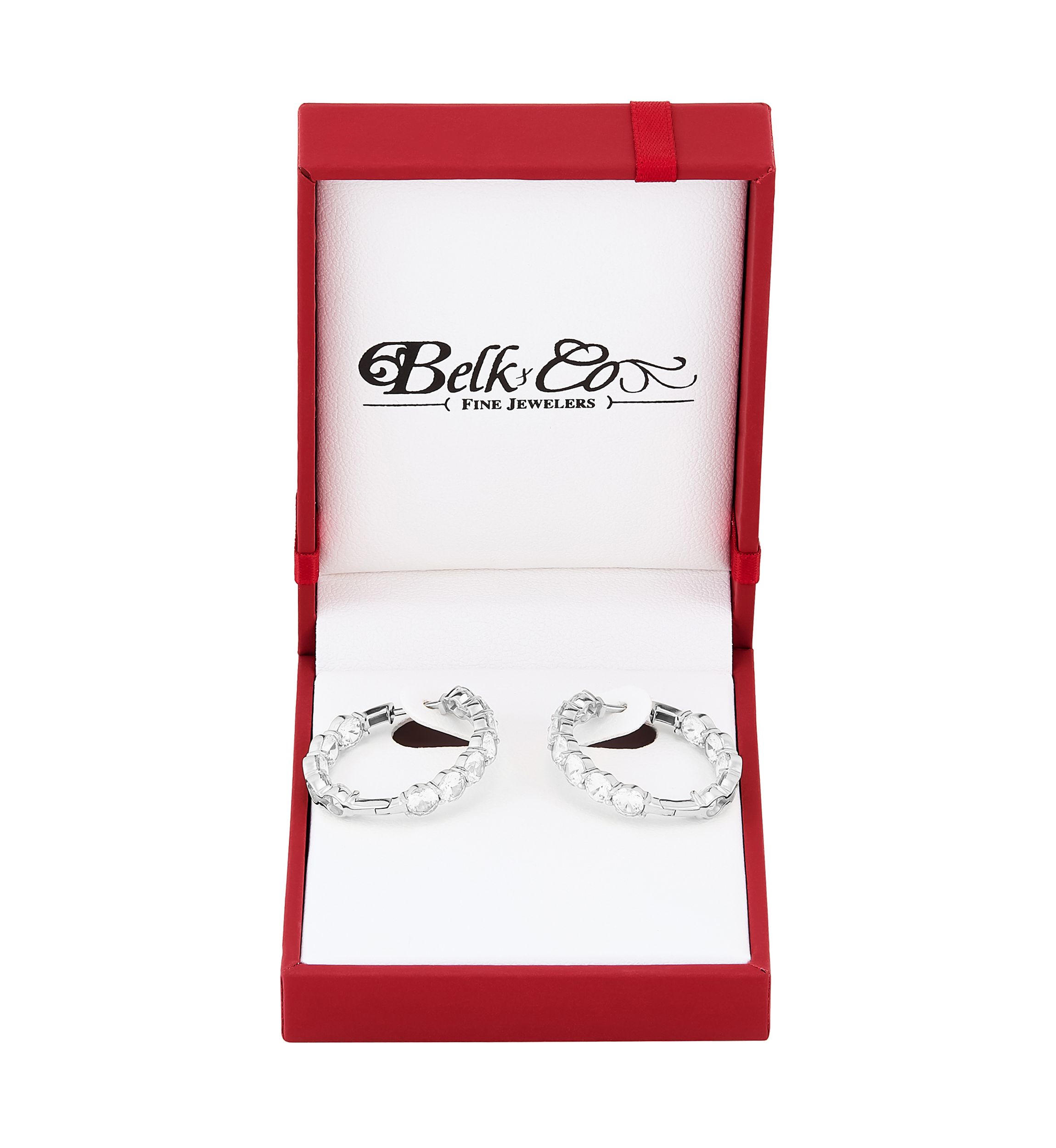6 ct. t.w. Lab Grown White Sapphire Hoop Earrings in Sterling Silver