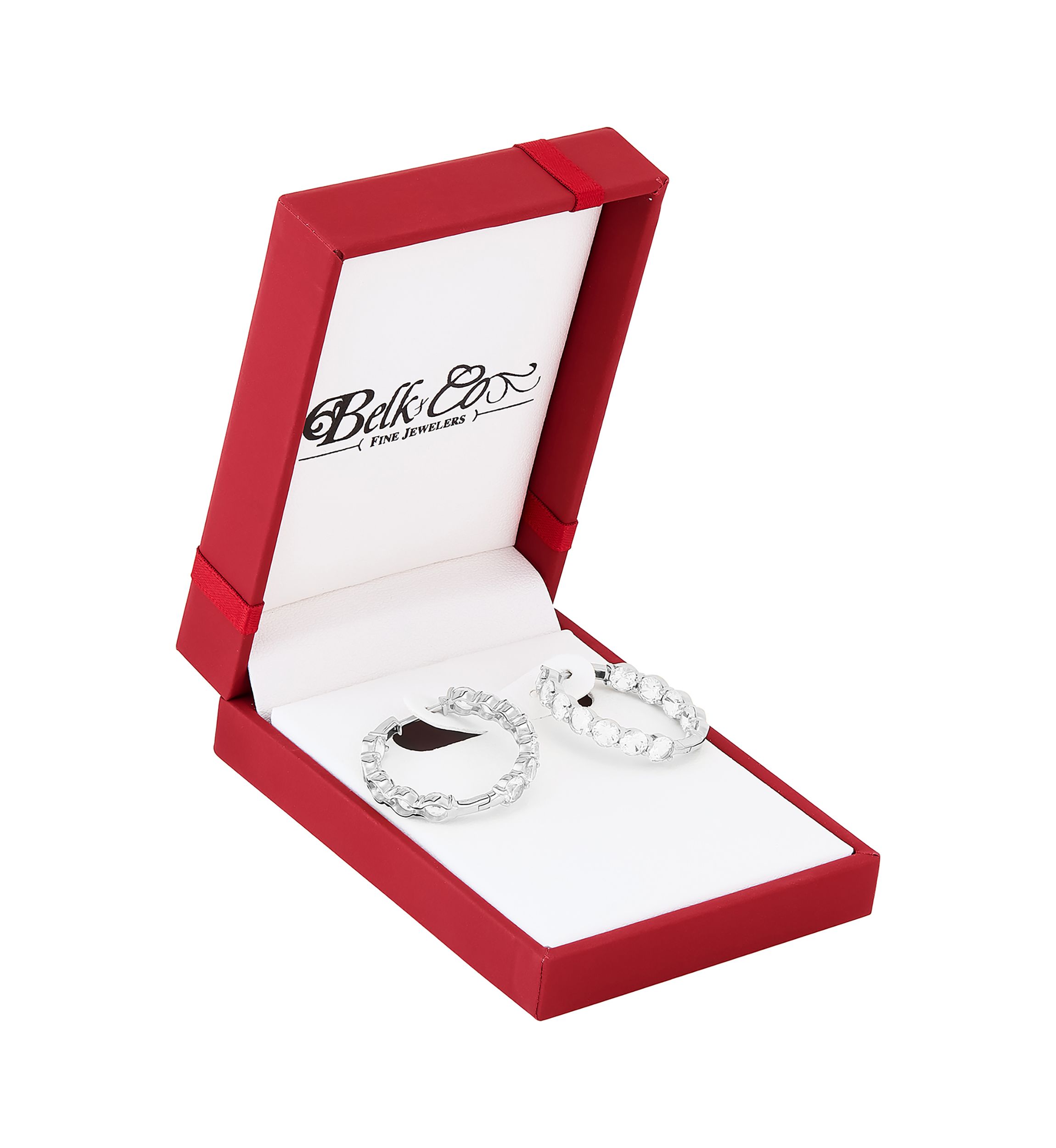 6 ct. t.w. Lab Grown White Sapphire Hoop Earrings in Sterling Silver