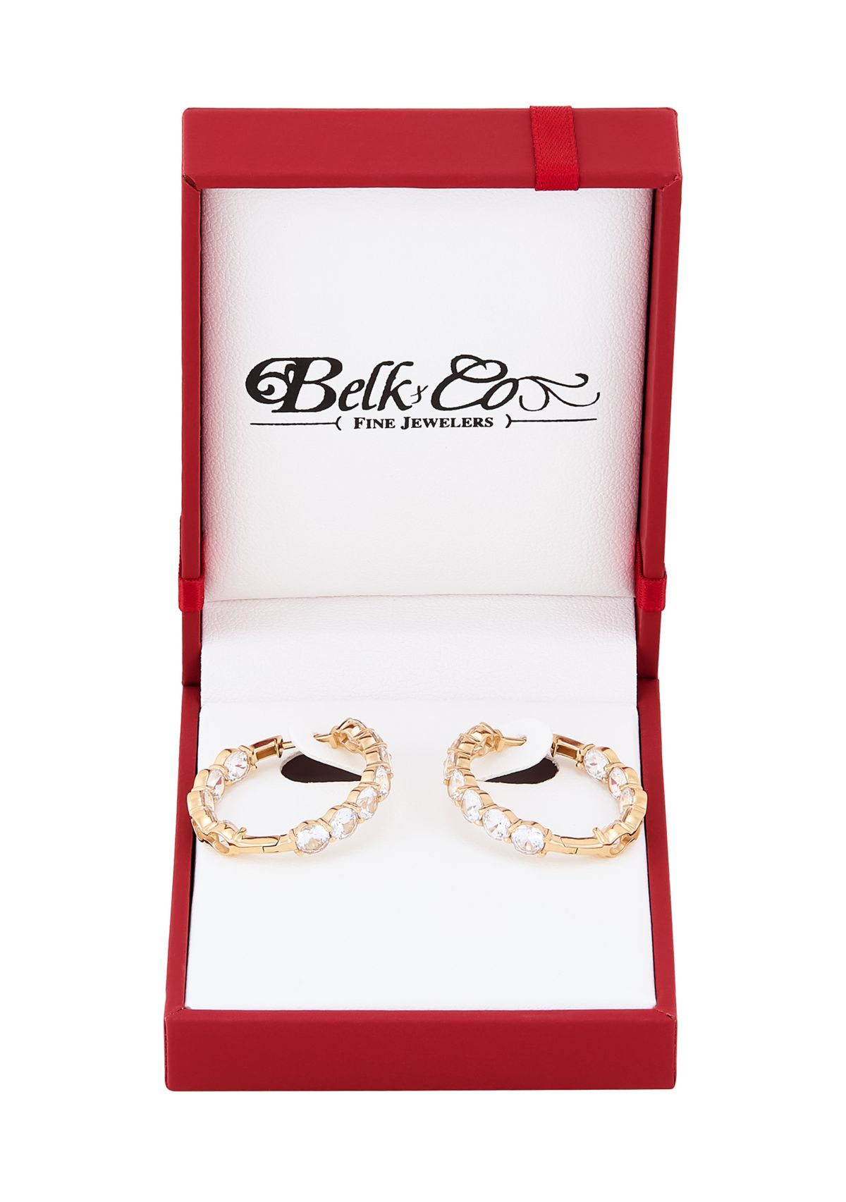 6 ct. t.w. Lab Grown White Sapphire Hoop Earrings in Gold Over Silver