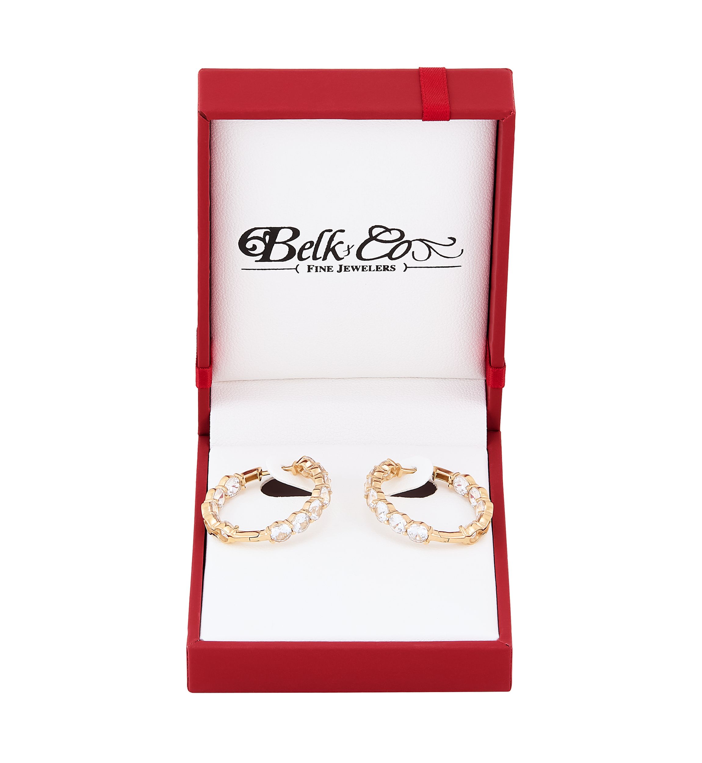 6 ct. t.w. Lab Grown White Sapphire Hoop Earrings in Gold Over Silver