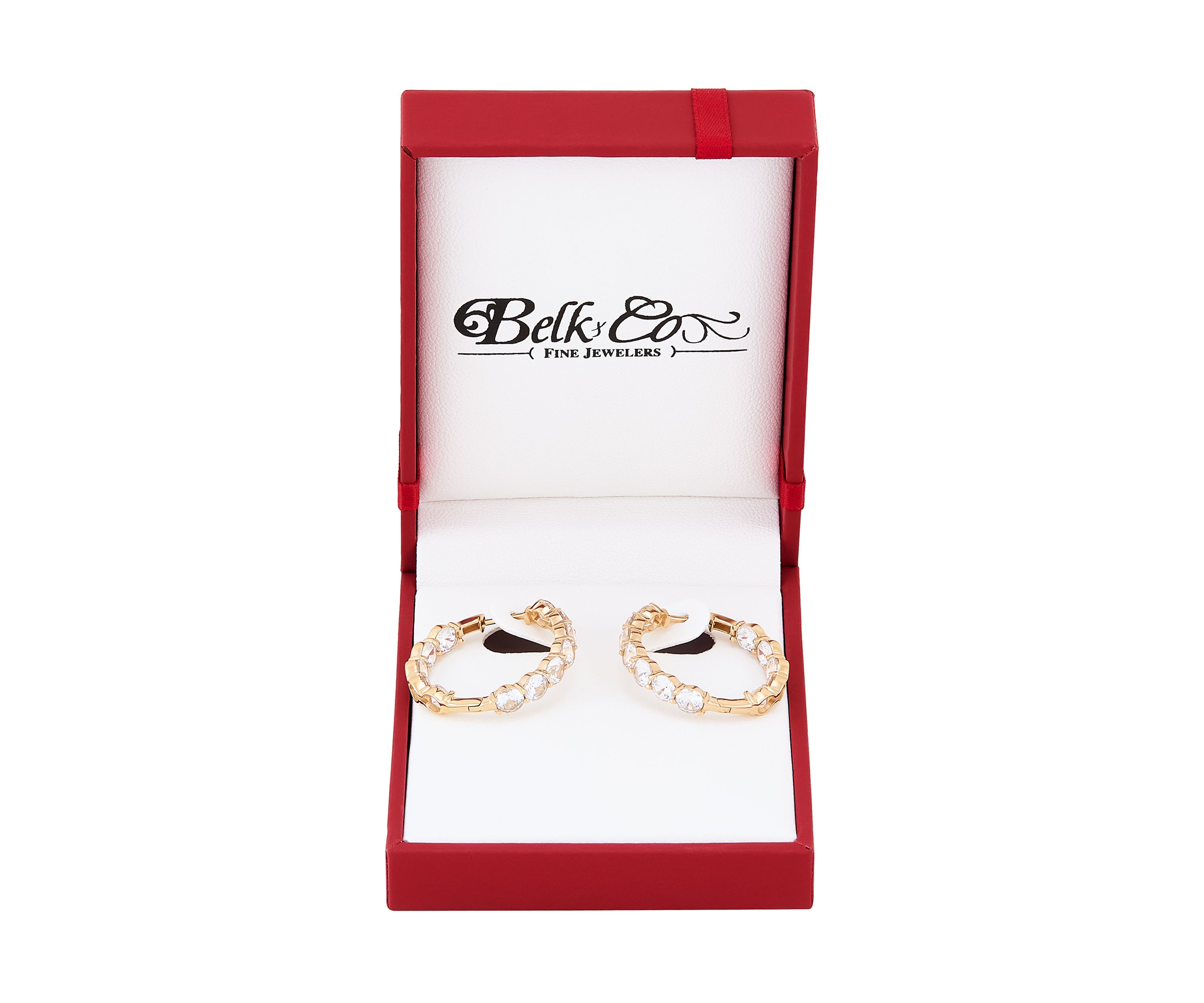 6 ct. t.w. Lab Grown White Sapphire Hoop Earrings in Gold Over Silver