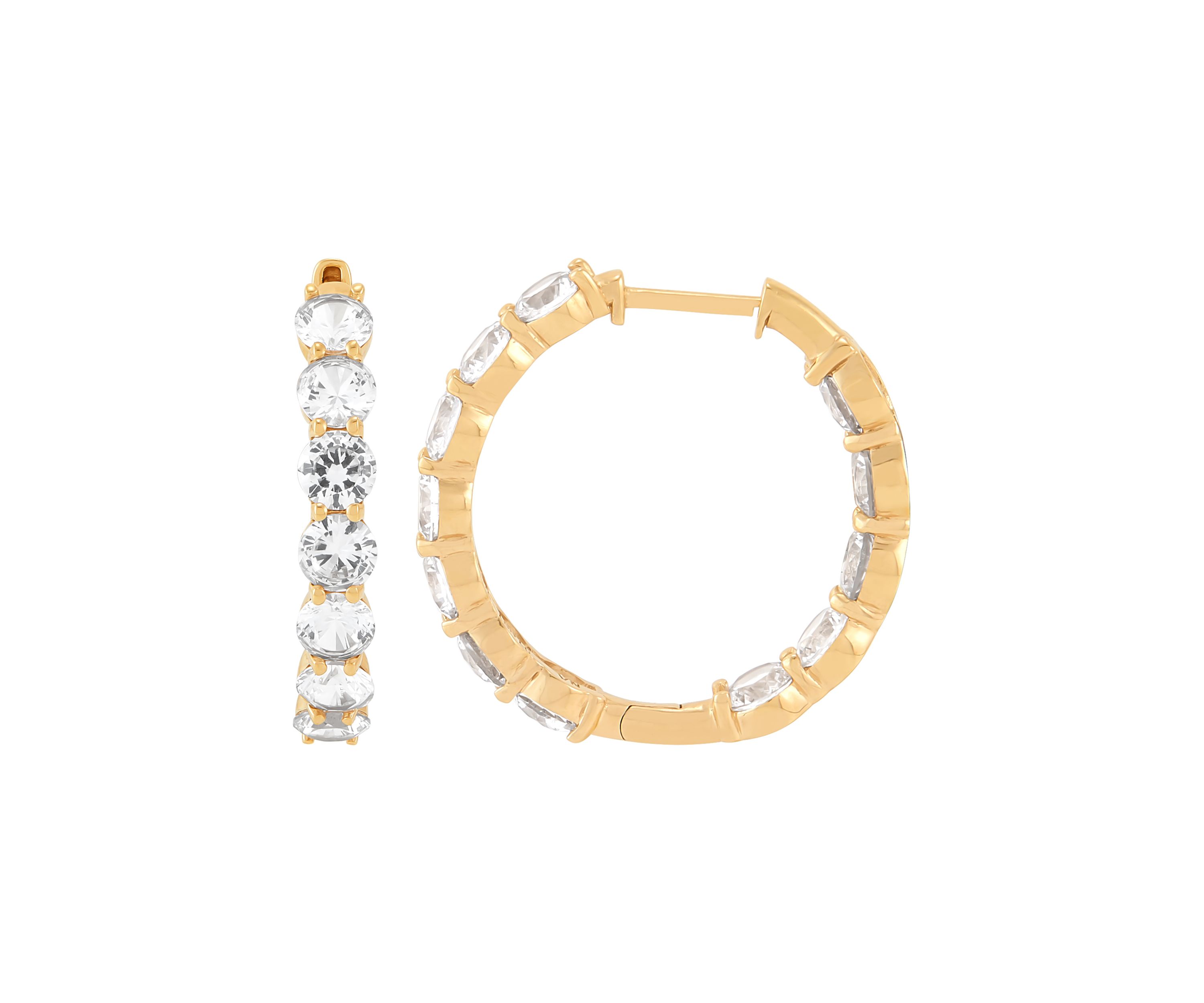 6 ct. t.w. Lab Grown White Sapphire Hoop Earrings in Gold Over Silver