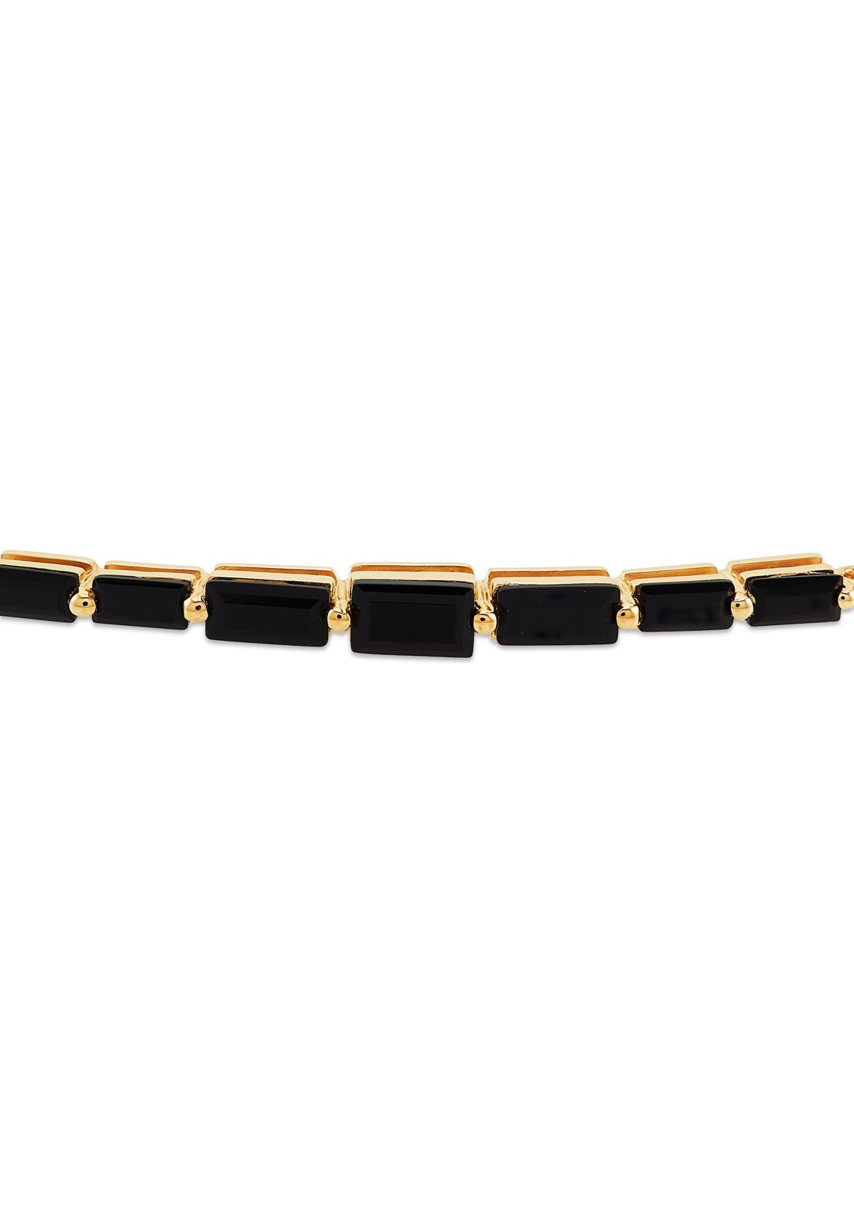 Onyx Bolo Chain Bracelet in 14K Yellow Gold