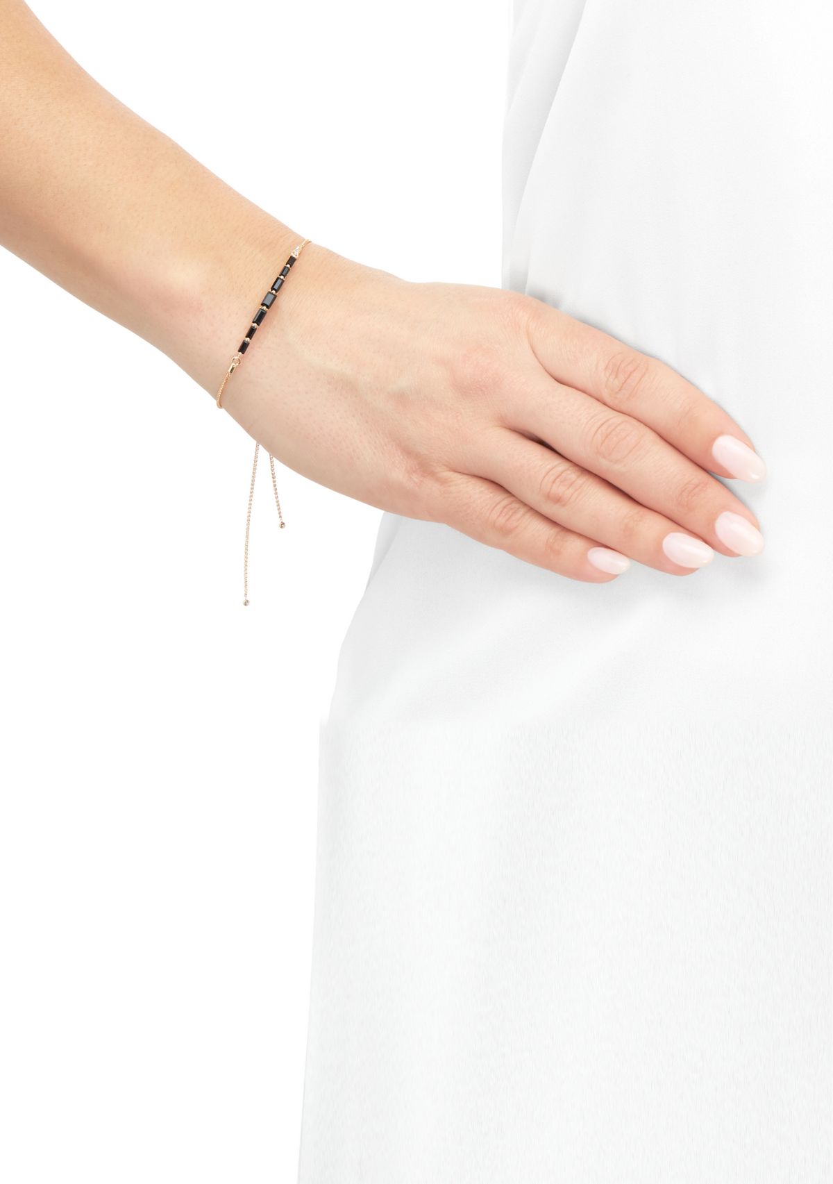 Onyx Bolo Chain Bracelet in 14K Yellow Gold