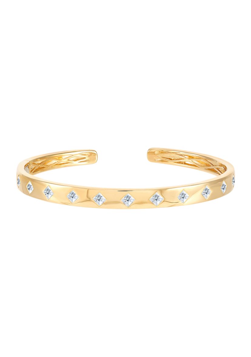 1.98 ct. t.w. Lab Grown White Sapphire Cuff Bangle in Gold over Sterling Silver