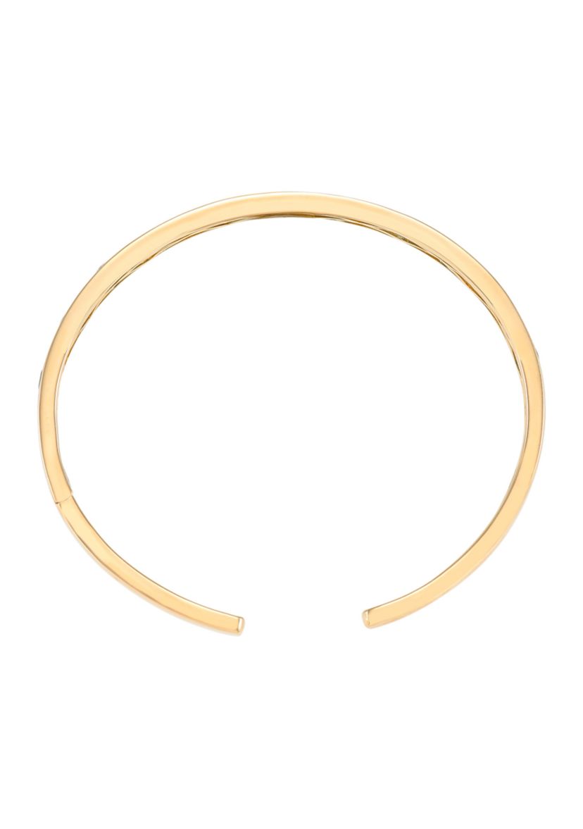 1.98 ct. t.w. Lab Grown White Sapphire Cuff Bangle in Gold over Sterling Silver