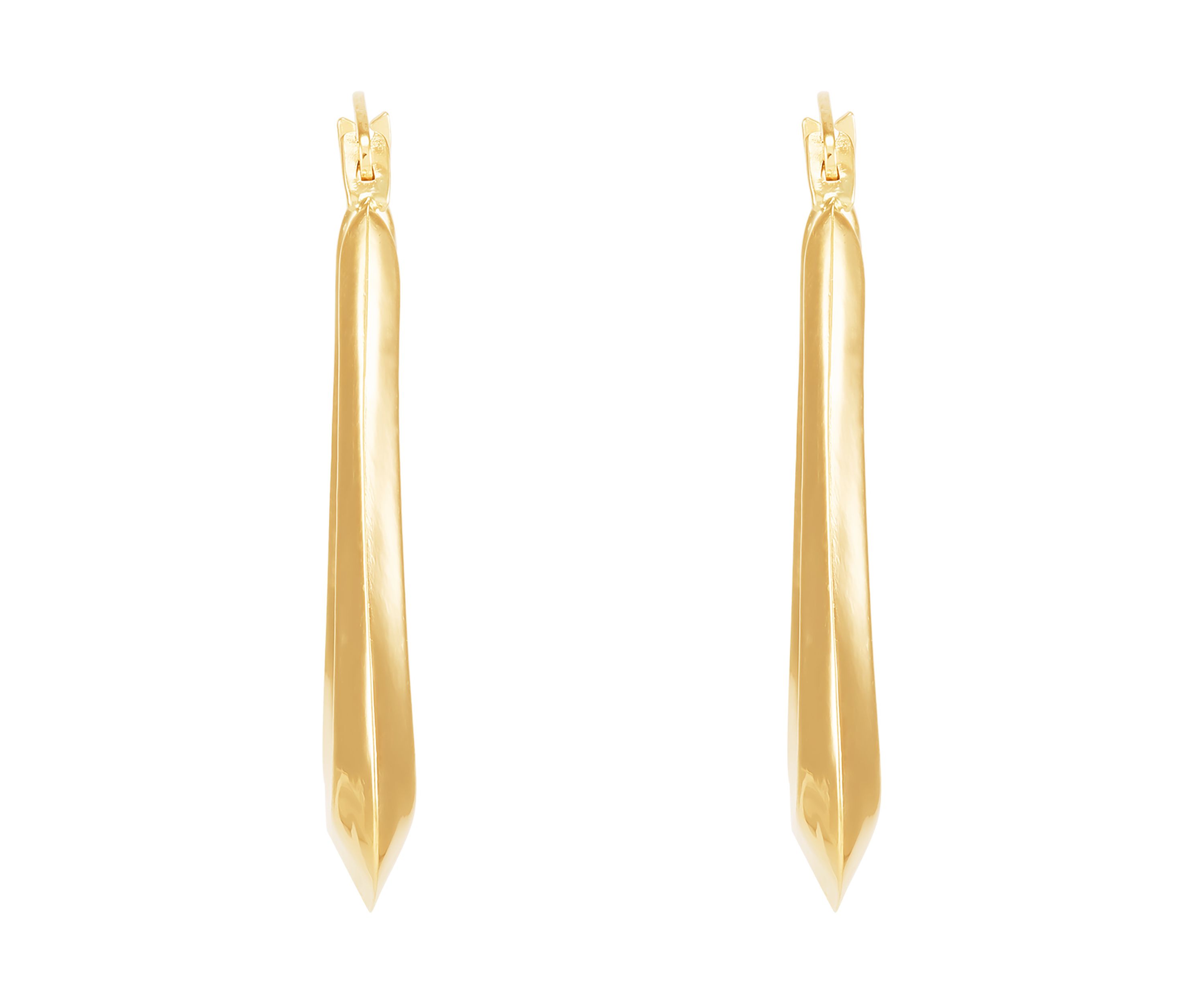 Triangle Hoop Earrings in 10K Yellow Gold