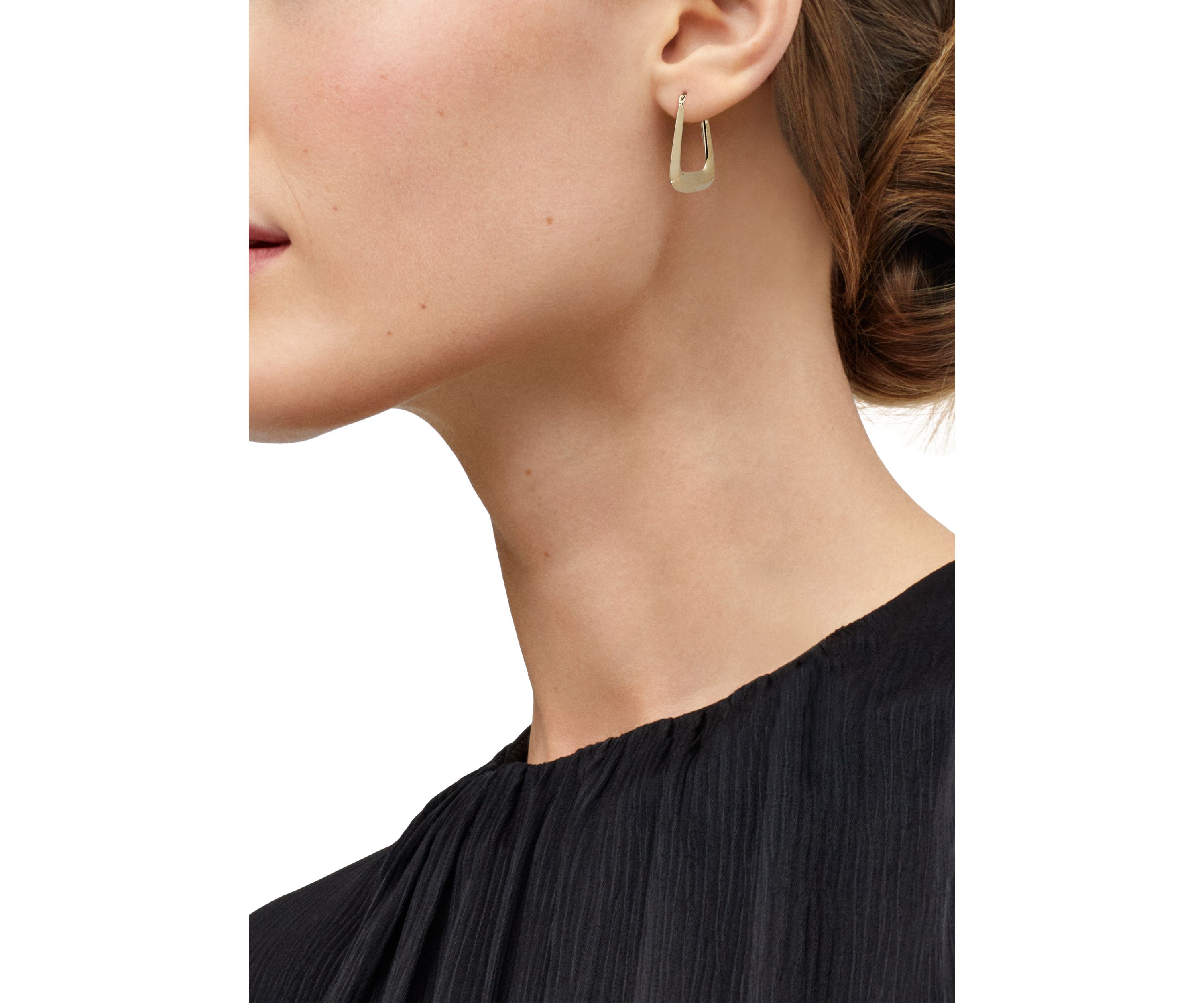 Triangle Hoop Earrings in 10K Yellow Gold