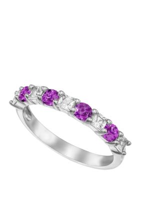 Belk & Co 9/10 Ct. T.w. Amethyst And Lab Created White Sapphire Ring In Sterling Silver