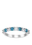 9/10 ct. t.w. Sky Blue Topaz and Lab Created White Sapphire Ring in Sterling Silver 