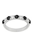 Lab Created Onyx and Lab Created White Sapphire Ring in Sterling Silver