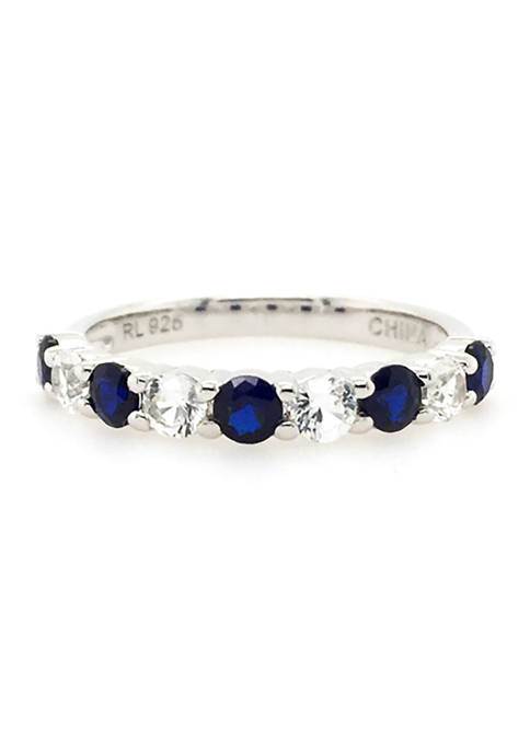 1.26 ct. t.w. Lab Created Sapphire and Lab Created White Sapphire Ring in Sterling Silver