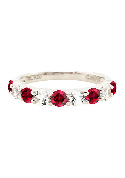 1.31 ct. t.w. Lab Created Ruby and Lab Created White Sapphire Ring in Sterling Silver