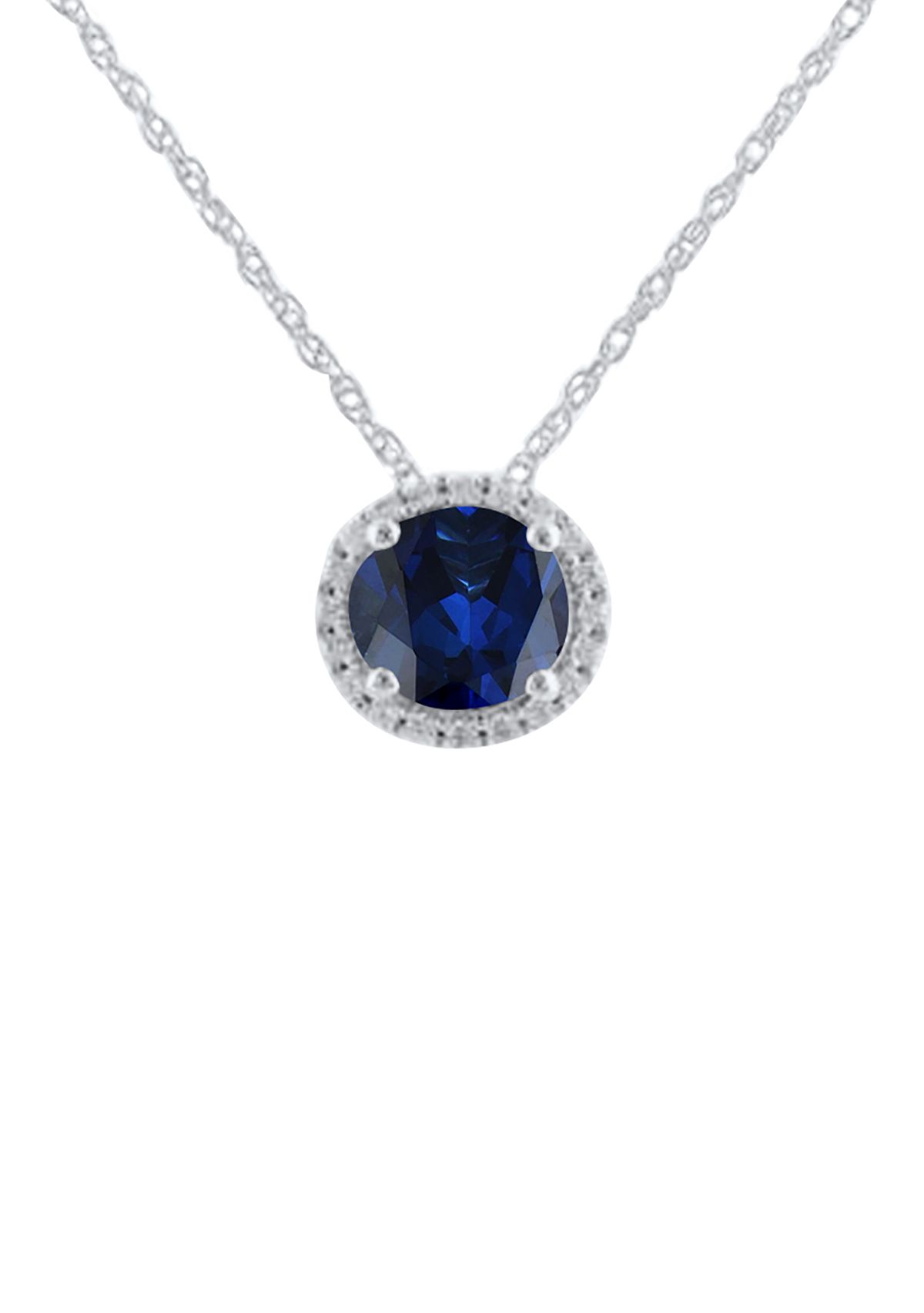 2.5 ct. t.w. Lab Created Sapphire and Lab Created White Sapphire Pendant Necklace in Sterling Silver