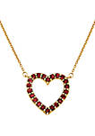 Created Ruby Heart Pendant Necklace in 10k Yellow Gold