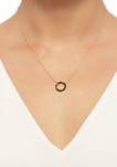 Onyx Circle Pendant Necklace in 10K Gold