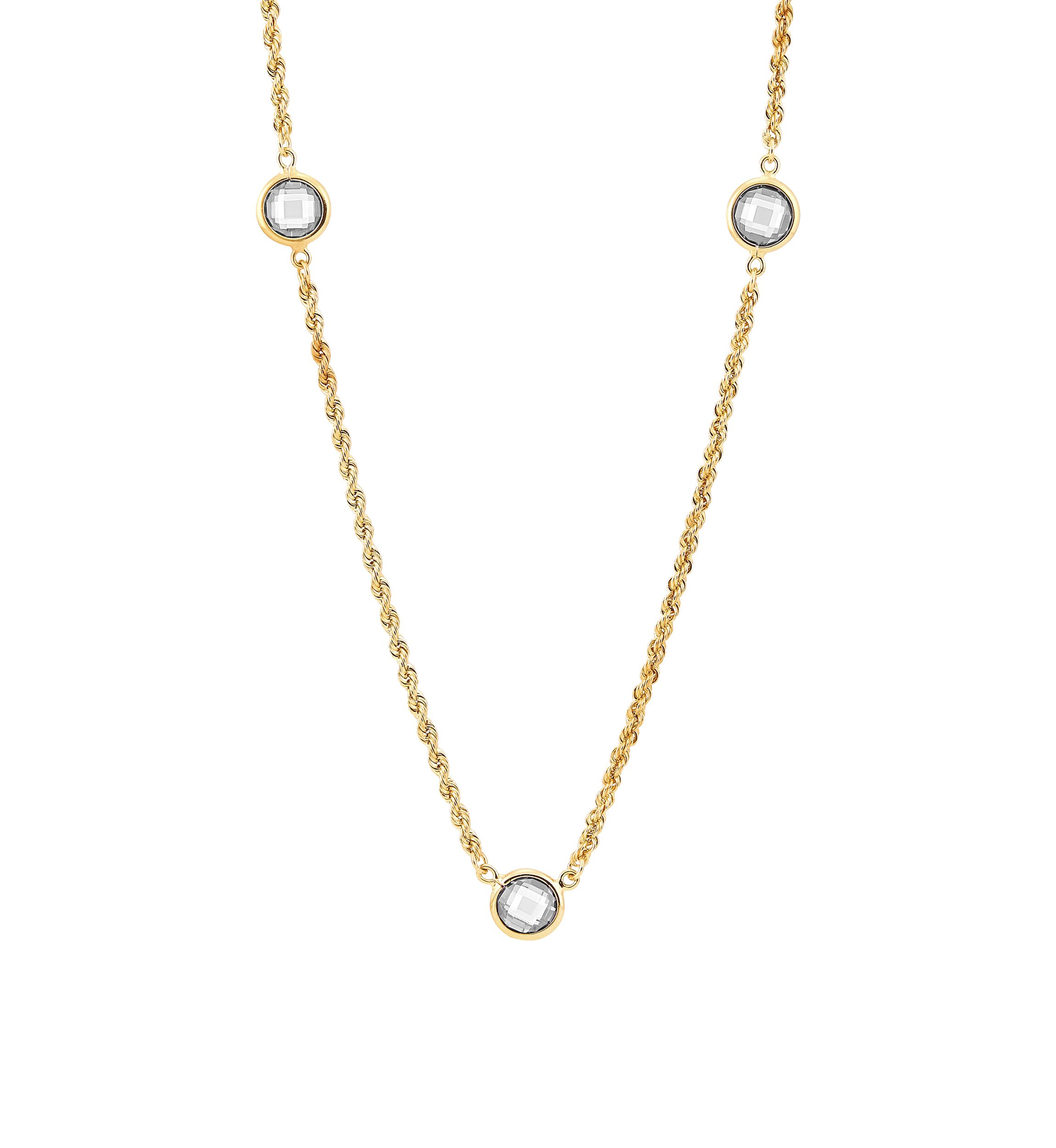 Created White Sapphire Chain in Sterling Silver
