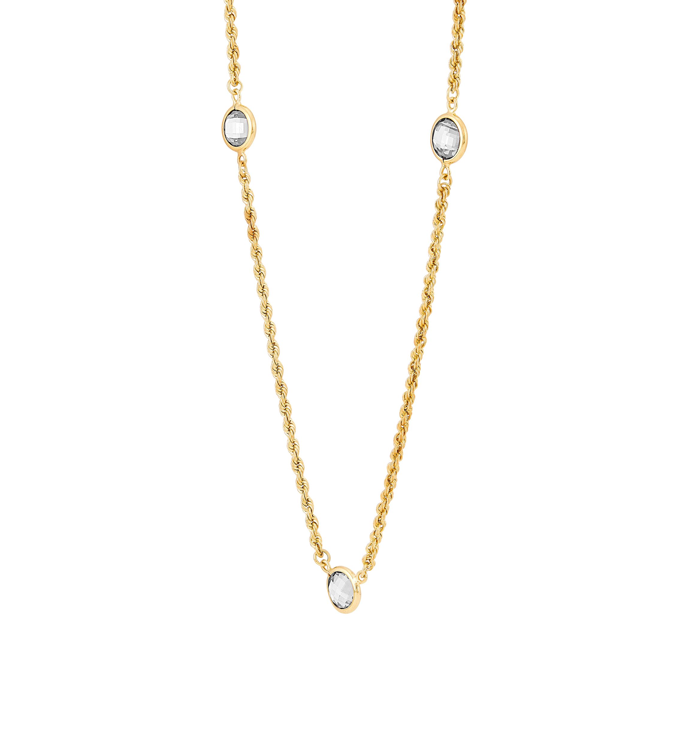 Created White Sapphire Chain in Sterling Silver