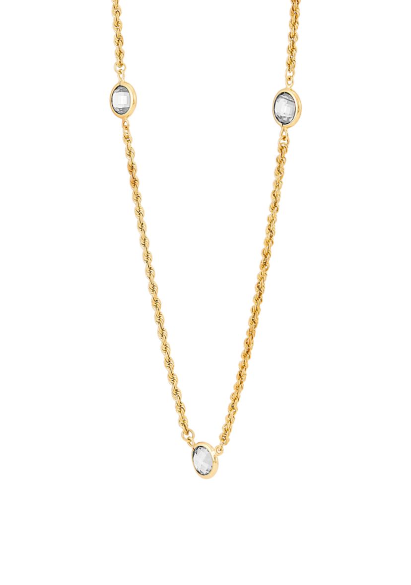 Created White Sapphire Chain in Sterling Silver