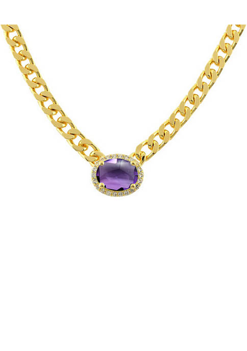 Belk & Co. Amethyst and White Topaz Necklace
