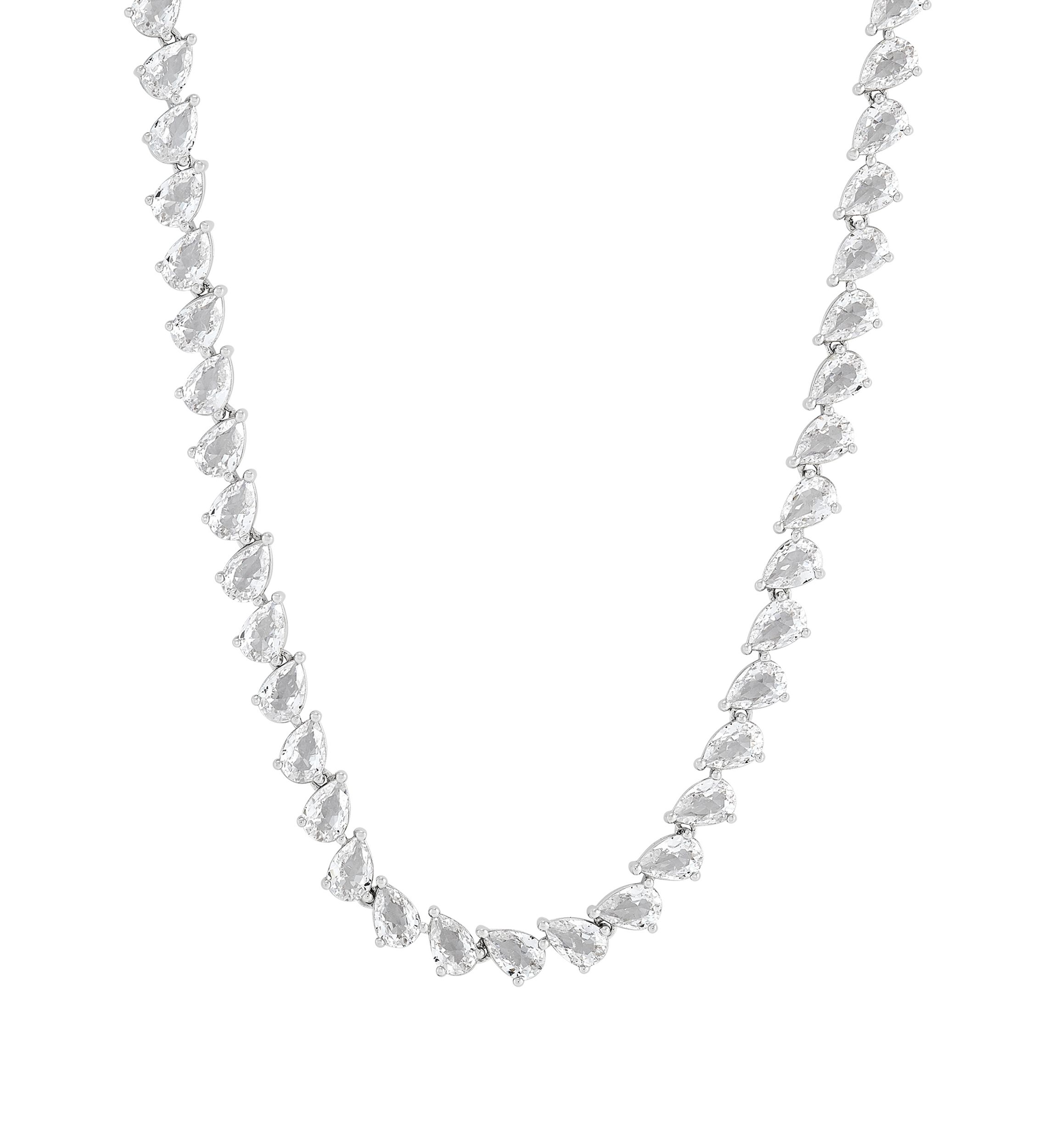 Lab Grown White Sapphire Necklace in Sterling Silver