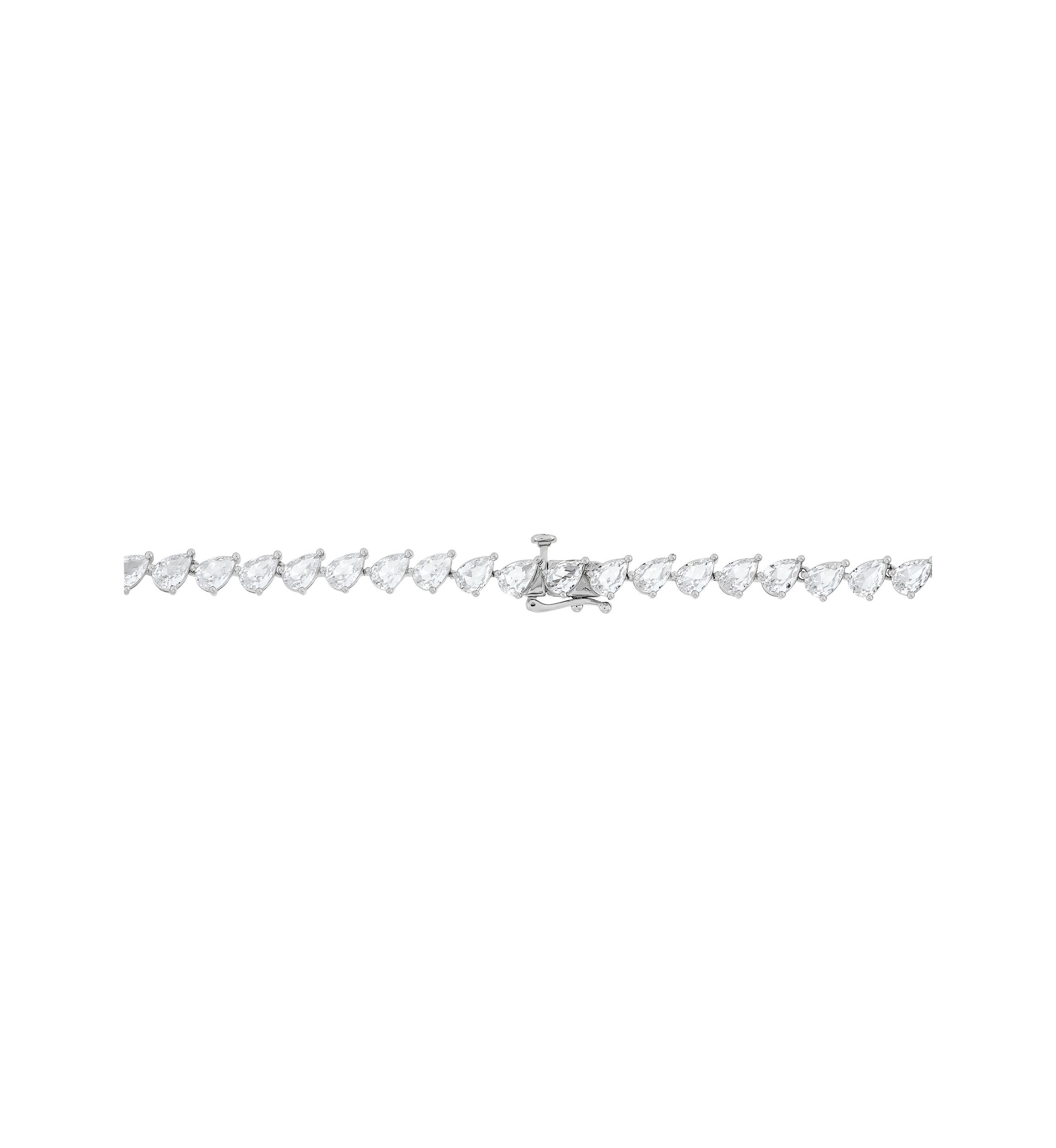 Lab Grown White Sapphire Necklace in Sterling Silver