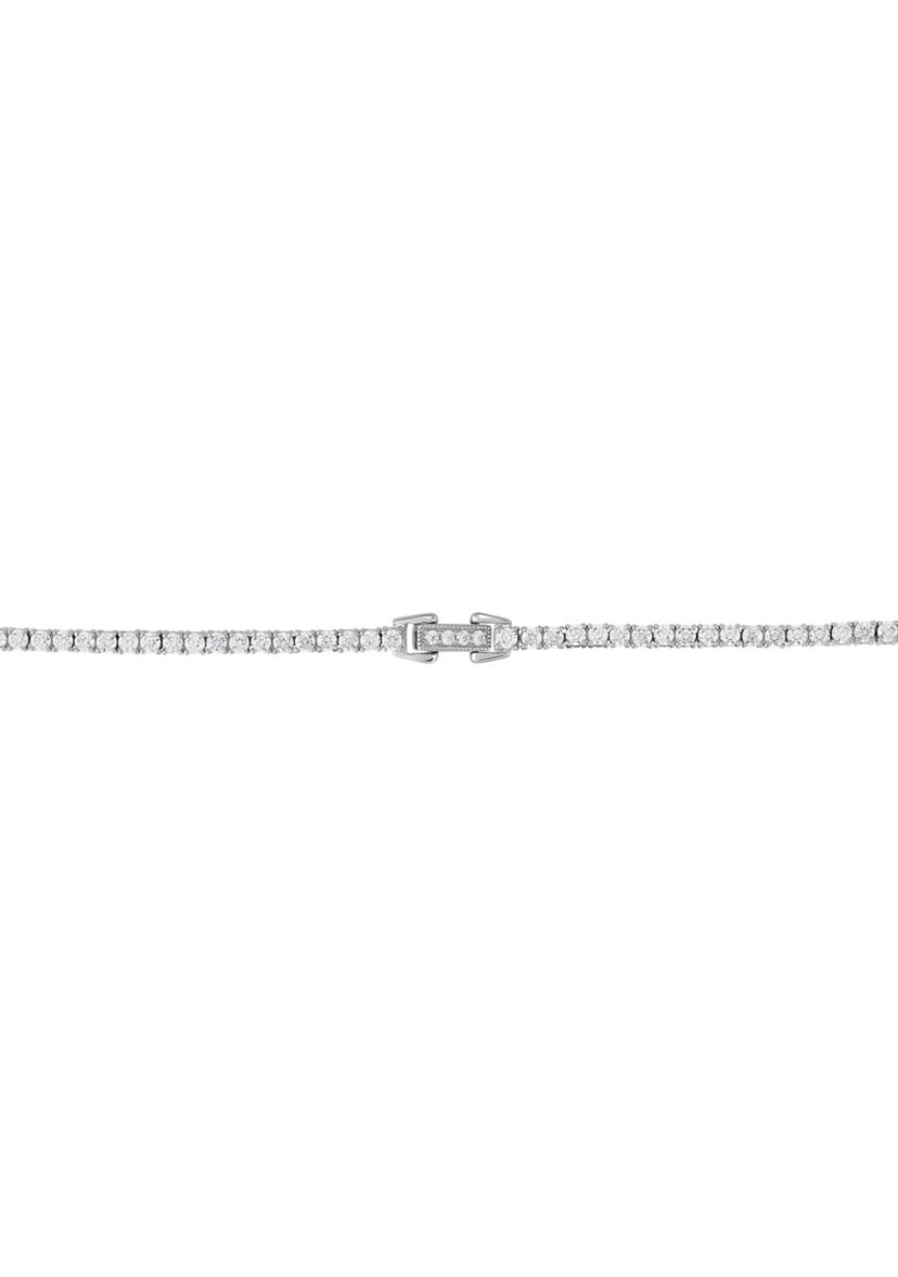 Lab Grown Ruby V Shape Necklace in Sterling Silver