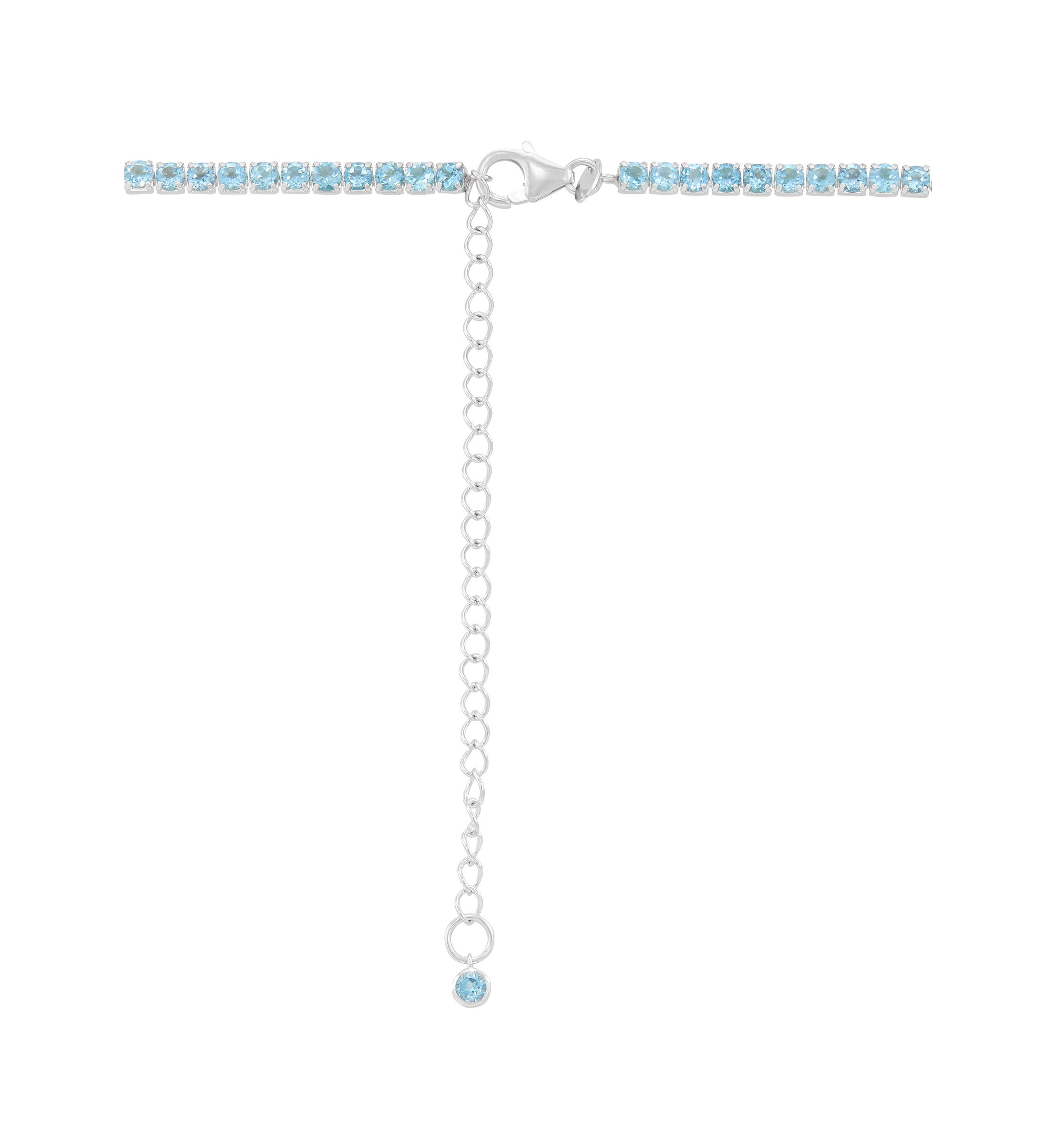 Swiss Blue Topaz Necklace in Sterling Silver
