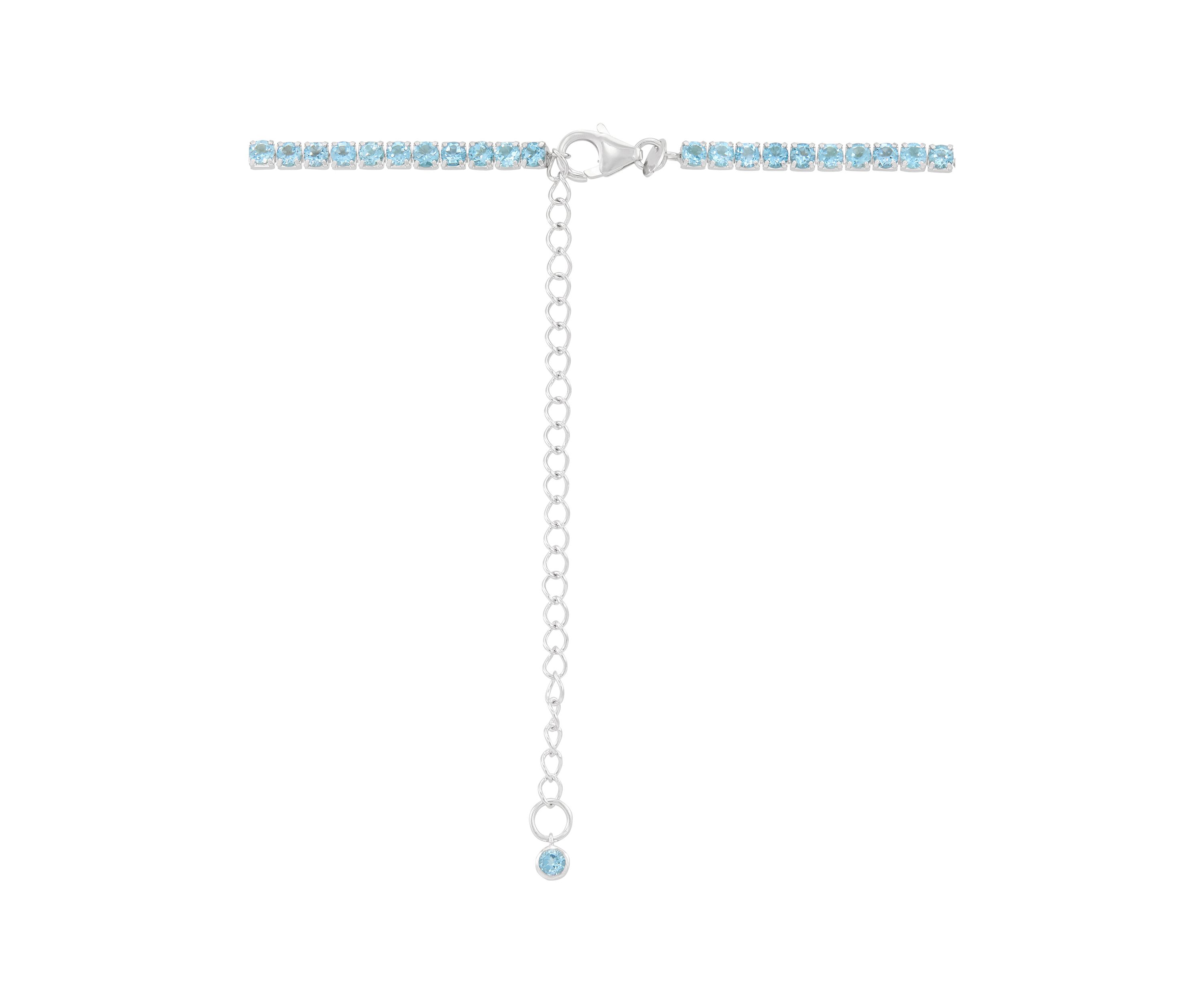 Swiss Blue Topaz Necklace in Sterling Silver