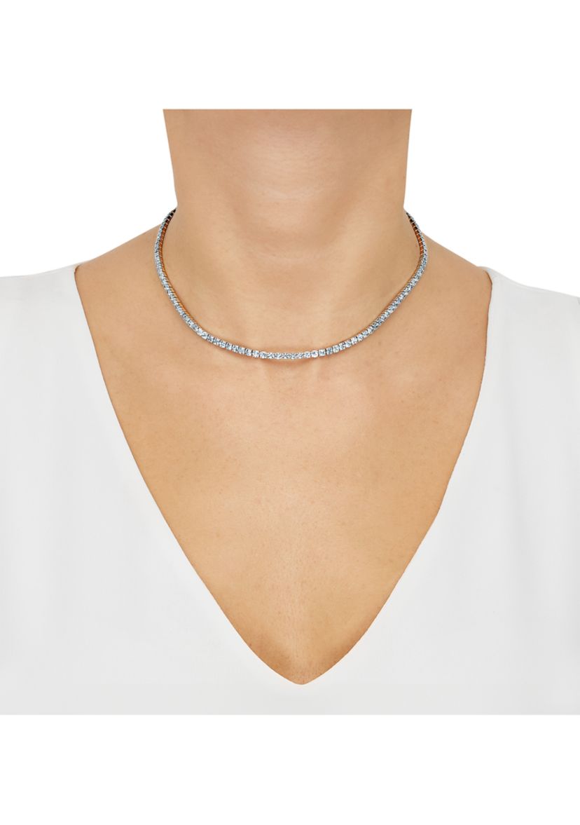 Swiss Blue Topaz Necklace in Sterling Silver