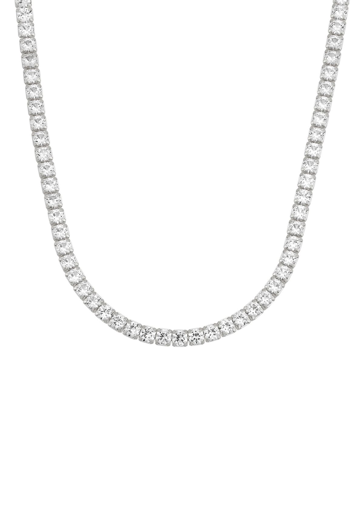 Lab Grown White Sapphire Necklace 