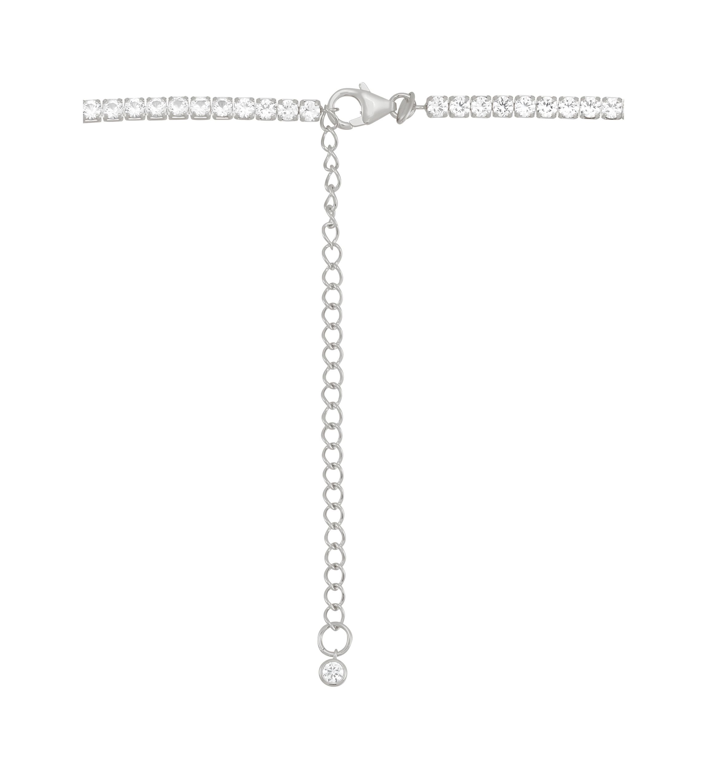Lab Grown White Sapphire Necklace in Sterling Silver